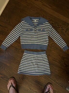 Crewcuts Blue and White Striped Polo
